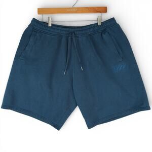 Puma Fleece Shorts Mens XL Blue‎ Drawstring Athletic Athleisure Casual